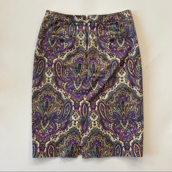 J. Crew No. 2 Pencil Skirt — Royal Paisley print - Picture 4 of 5